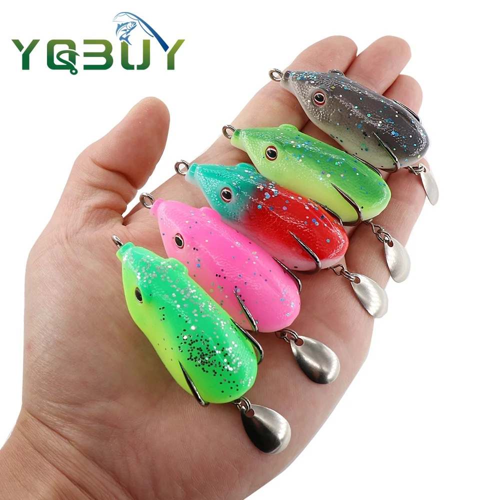 5.5cm/13g Fishing Frog Lure Soft Bait Lure Blood Trough Hook fishing lure