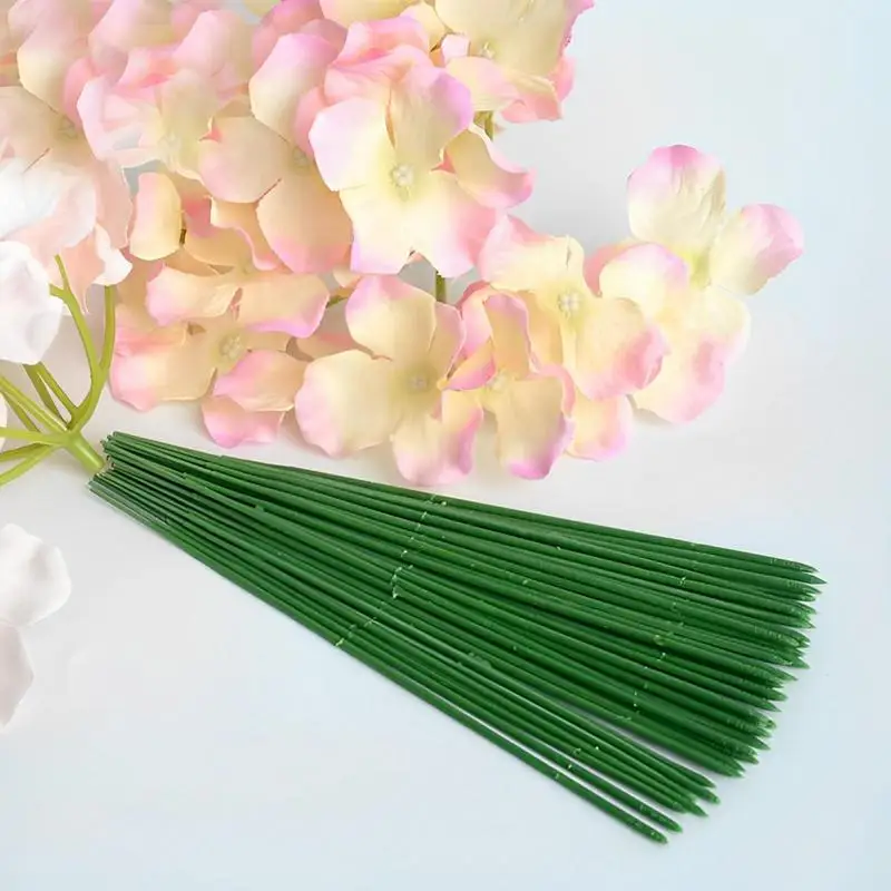 100pcs Green Floral Wire For Crafts Flower Making Artificial Green Flower  Stem Floral Material Accessoies For Wedding Decoration - AliExpress