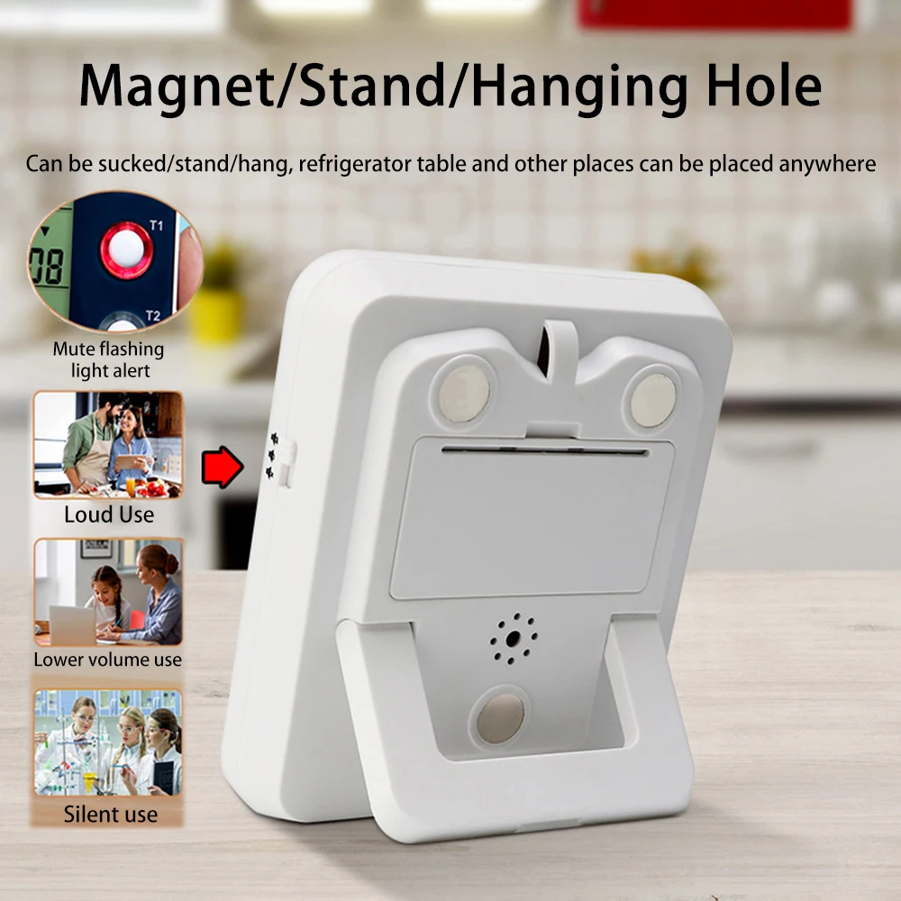 Enhanced Digital Kitchen Timer with Large Display and Loud Alarm