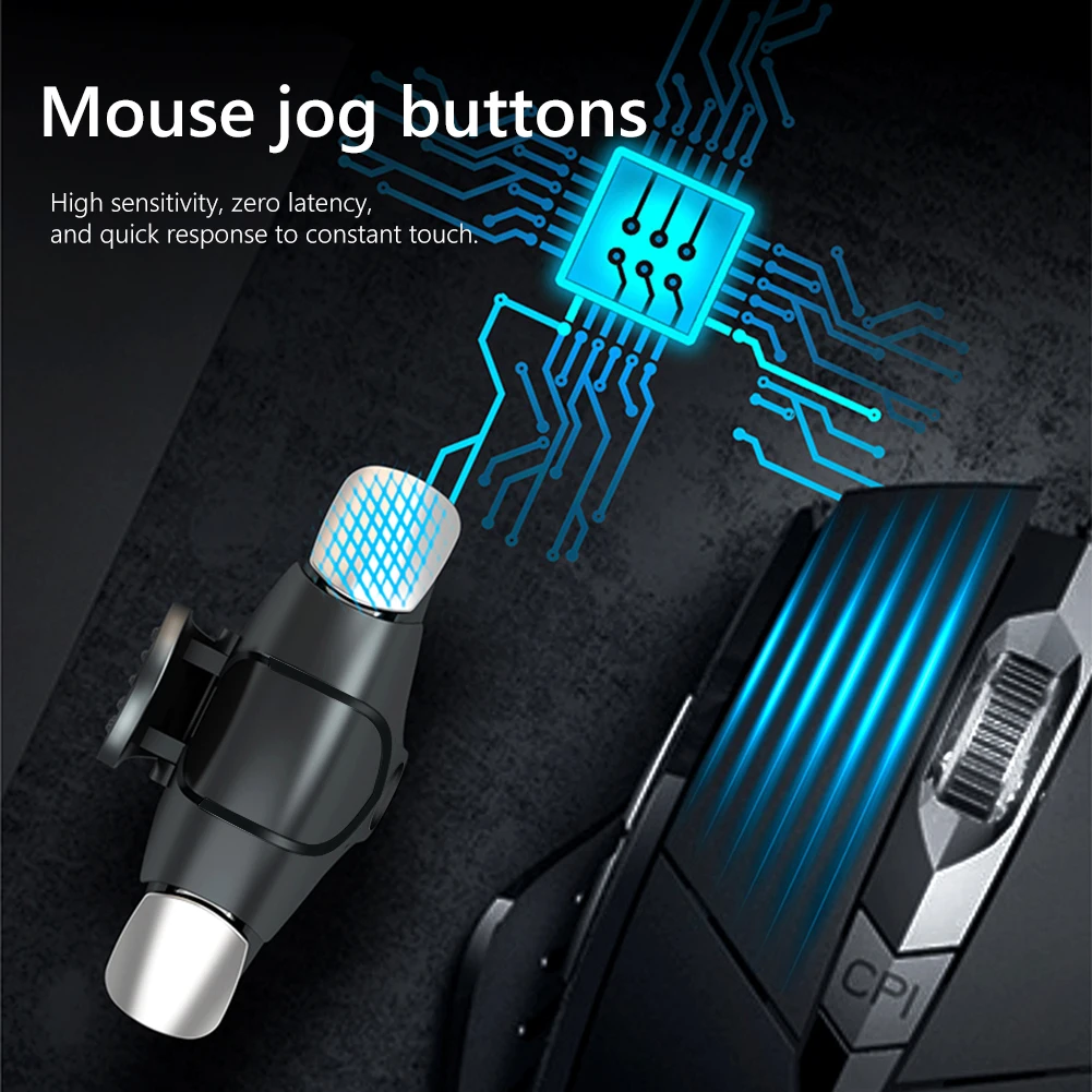 2개 RGB 4손가락 모바일 게임 트리거 무지연 펄스 키 버튼 조준 트리거 버튼 (iOS 안드로이드 휴대폰용)