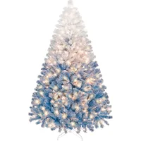 6ft Snow-Covered Pre-lit Christmas Tree with 250 Warm White Lights - Fully Decorated Flocked Xmas Tree 2