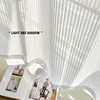 Sunset Blinds Style White Sheer Curtains For Living Room Vertical Stripes Grille Tulle Curtain Home Decor Custom Size 2