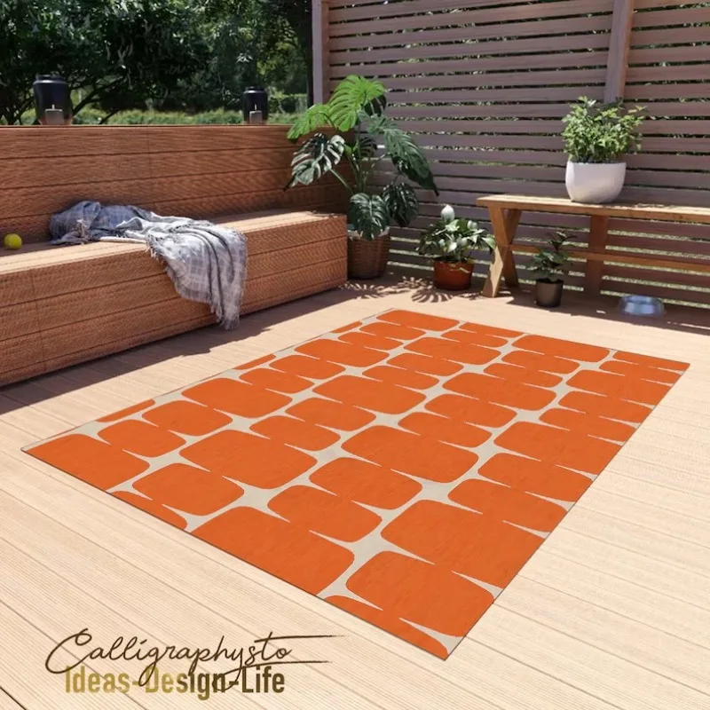 Orange Retro Swirl Carpet Psychedelic Groovy 70s Rug Wavy Trippy Area Rug for Bedroom Aesthetic Retro Rugs Y2k D&eacute;cor Home