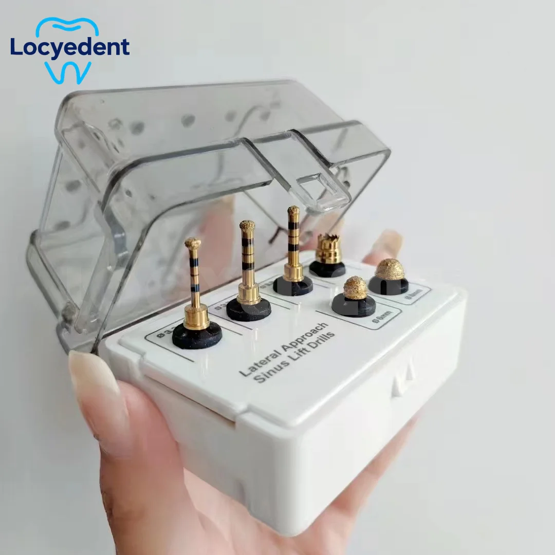 1set Dental Implantat Oberkiefer Sinus Hebe Diamant Schleifen Kopf Set Desinfizierbare Dental Knochen Bohrer Sinus Lift Kit