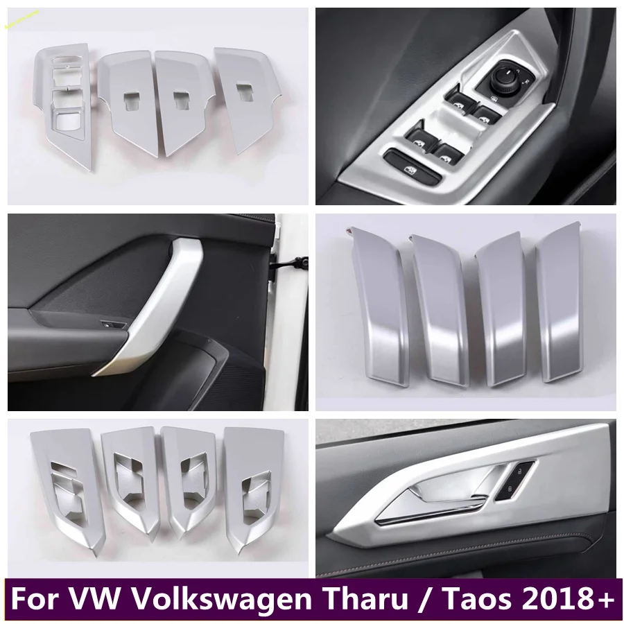 

Window Glass Lift Switch Button / Inner Door Sills / Door Handle Bowl Cover Trim Fit For VW Volkswagen Tharu / Taos 2018 - 2023