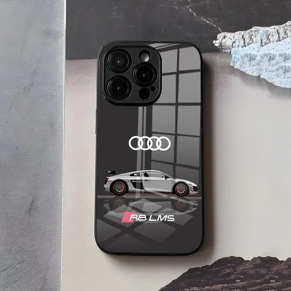 Sleek Sport Car Black Glass Phone Case
