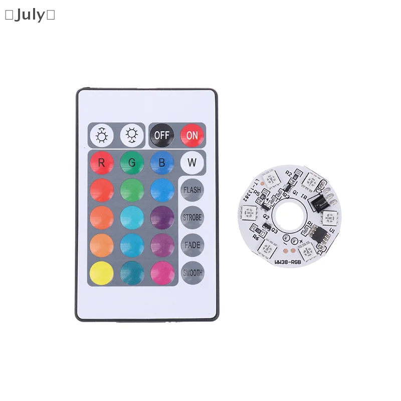 Color RGB Light Board Round LED Light Source Low Voltage DC 5V Switch Remote Control For Ornament Base DIY LED