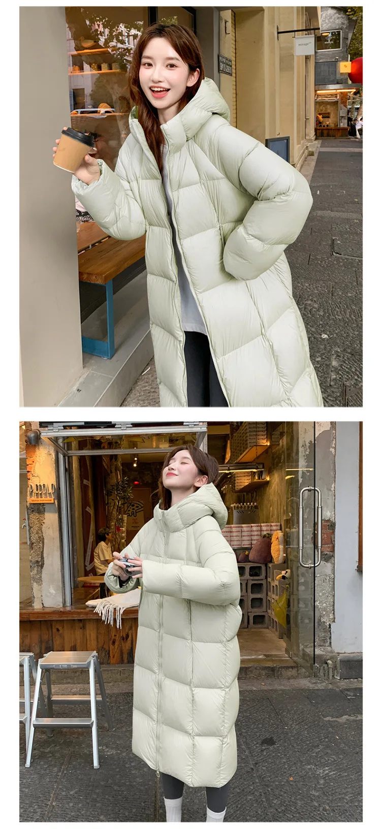 2025 Winter Down Cotton Coat Women Long Windproof Warm Long Sleeve Hooded Jacket Solid Color Slim Lady Parkas Overcoat Female
