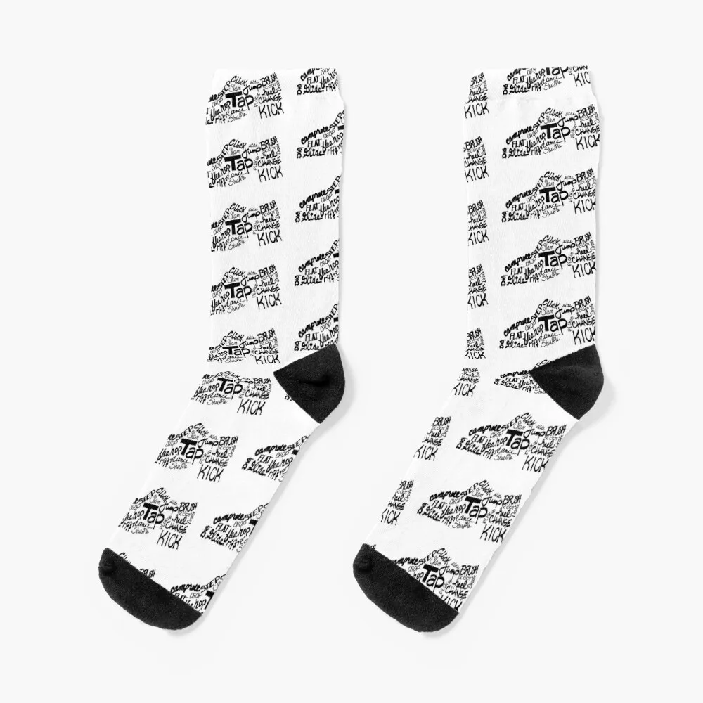 Tap Dance Shoe Filled with Tap Terms Socks sports stockings hip hop Boy Socks Women's sports dance porps cheerleading hand flower ballpit balls cheerleader accessories