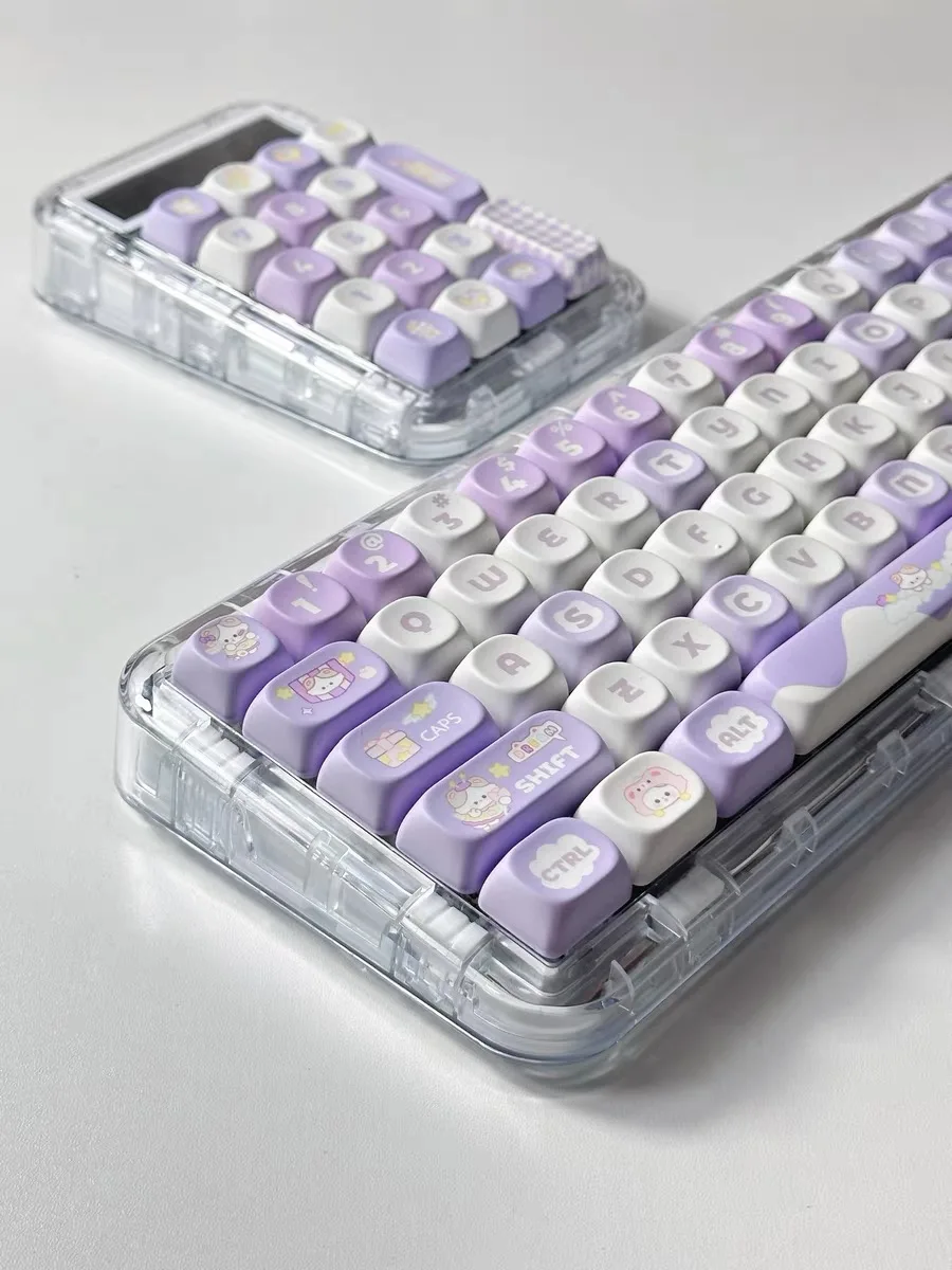 Taro Mashed Milk Purple MOA Height Keycaps 140 Keys Cute