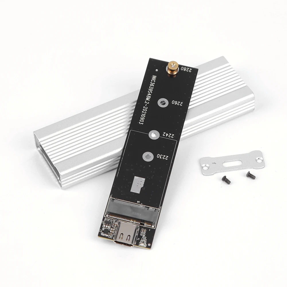 알루미늄 합금 M.2 HDD 인클로저 케이스 하드 드라이브 박스 B-KEY 외장 하드 드라이브 박스 USB C 인터페이스 SATA 및 NVME 프로토콜 지원