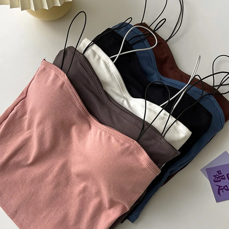 Reggiseno Estivo Da Donna, Top Corto In Seta Di Ghiaccio, Top A Tubo Senza Cuciture, Biancheria Intima, Biancheria Intima A Riempimento Solido Di Spag