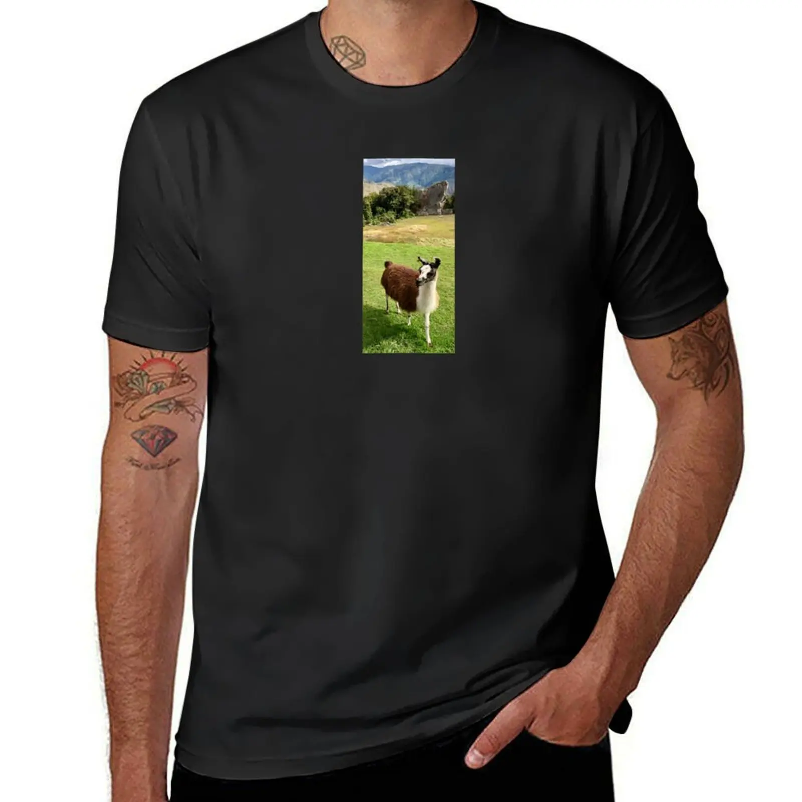 

Llama T-Shirt blanks summer tops plain cute tops T-shirts for men cotton