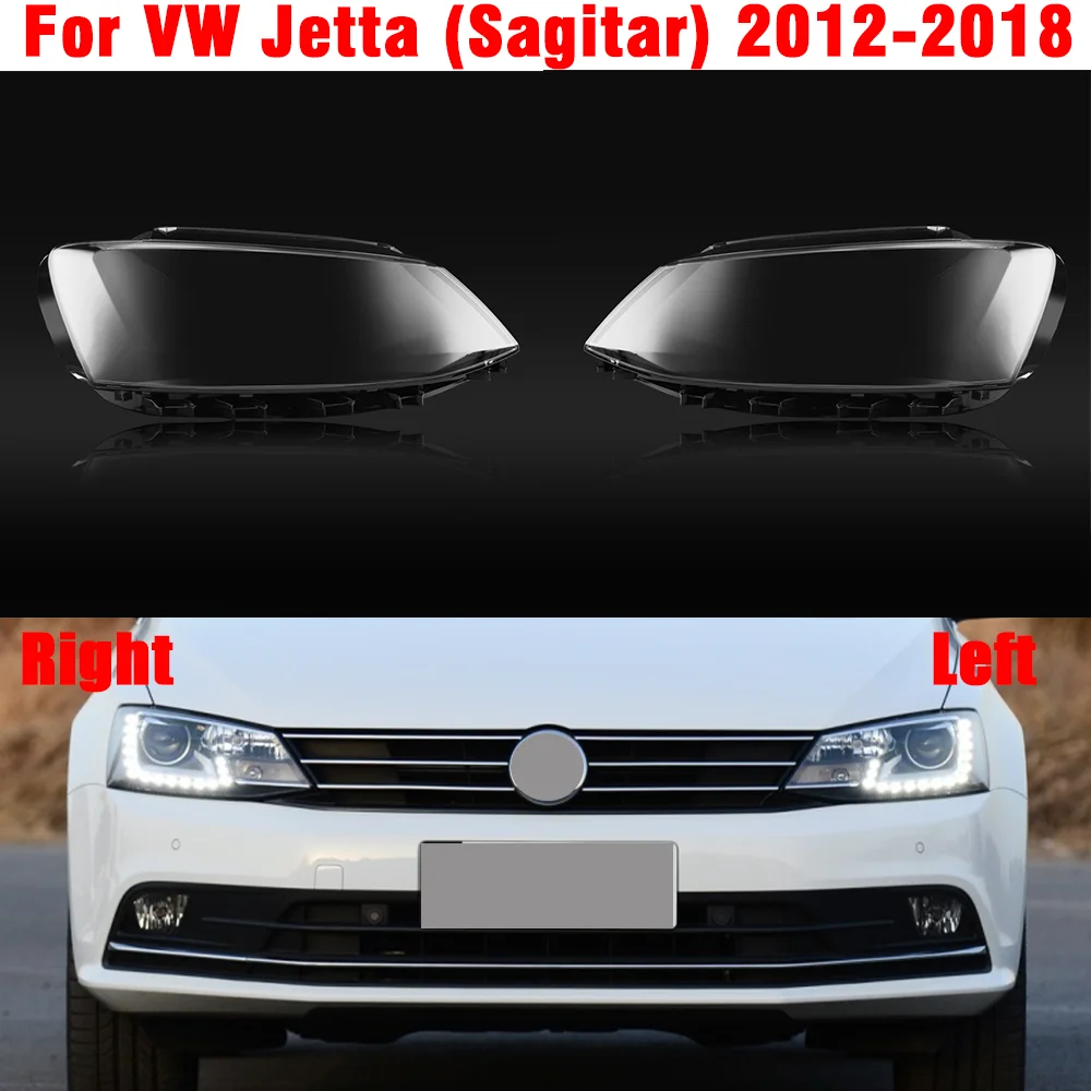 L/R Headlight Lens Cover For VW Jetta (Sagitar) MK6 2012-2018