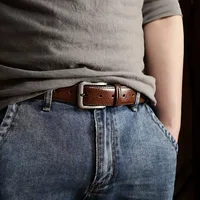 Ceinture de luxe pour homme en cuir PU avec boucle ardillon métallique, sangle de taille de créateur de haute qualité pour jeans, grandes tailles 5