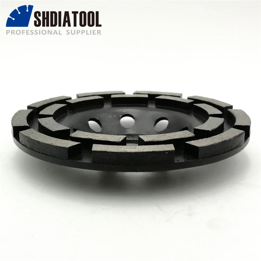 SHDIATOOL 1pc 4.5"/Dia115mm Diamond Double Row Cup Grinding Wheel Concrete Marble Masonry Granite Diamond Polishing Plate