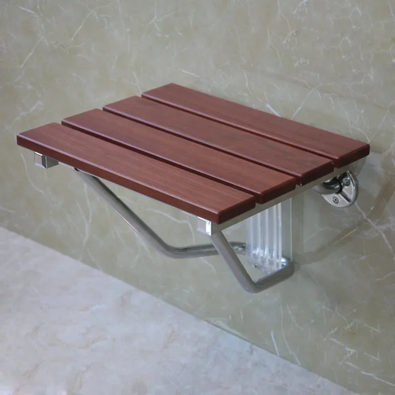YUSUN Hot Sale Wood Wall Mounted Shower Seat Folding For Bathroom 2