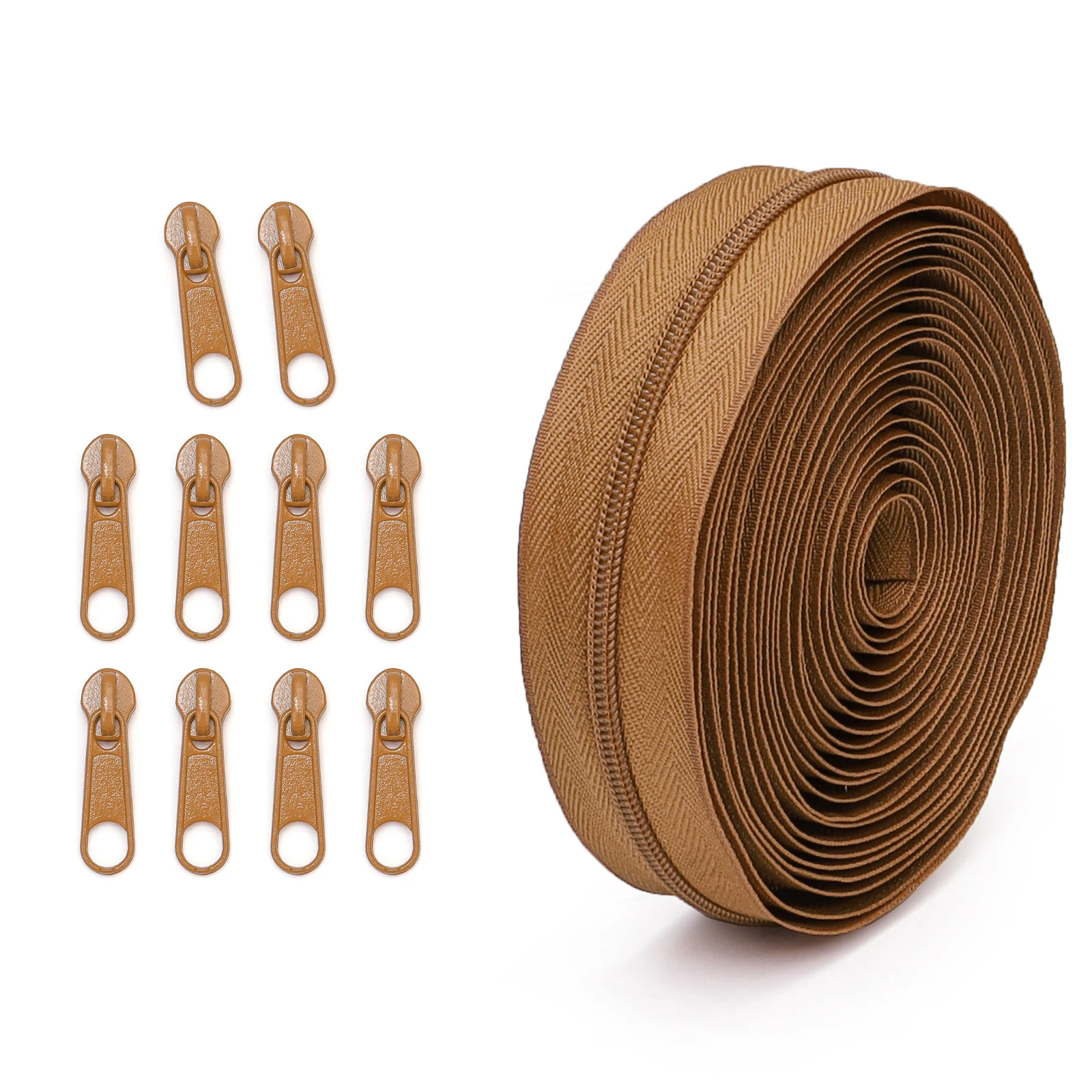 Versatile 4.5 Meter Nylon Zipper Set with 10 Matching Slider Heads