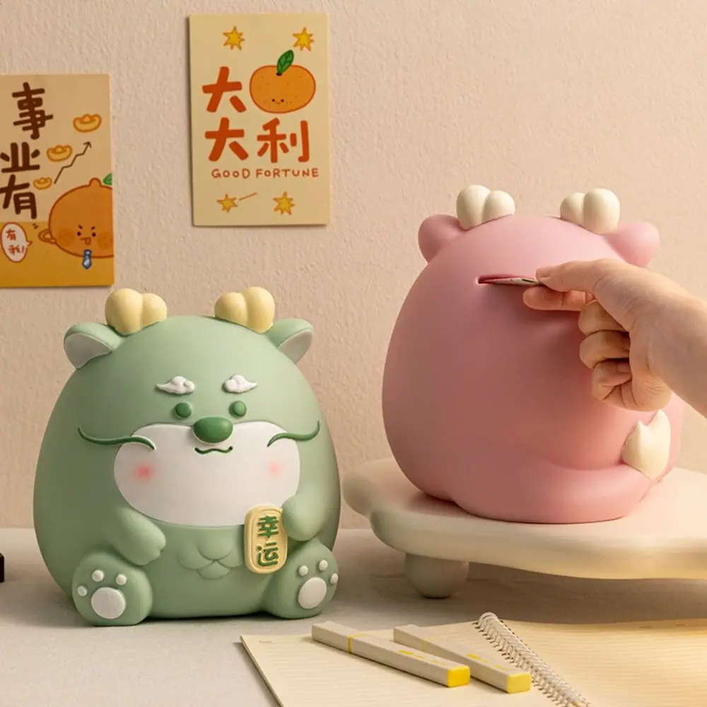 Piggy Bank Coin Bank Creative Coin Bank Adorable Dragon Vinyl Drop Cartoon Piggy Bank Large Capacity Resistant for Boys