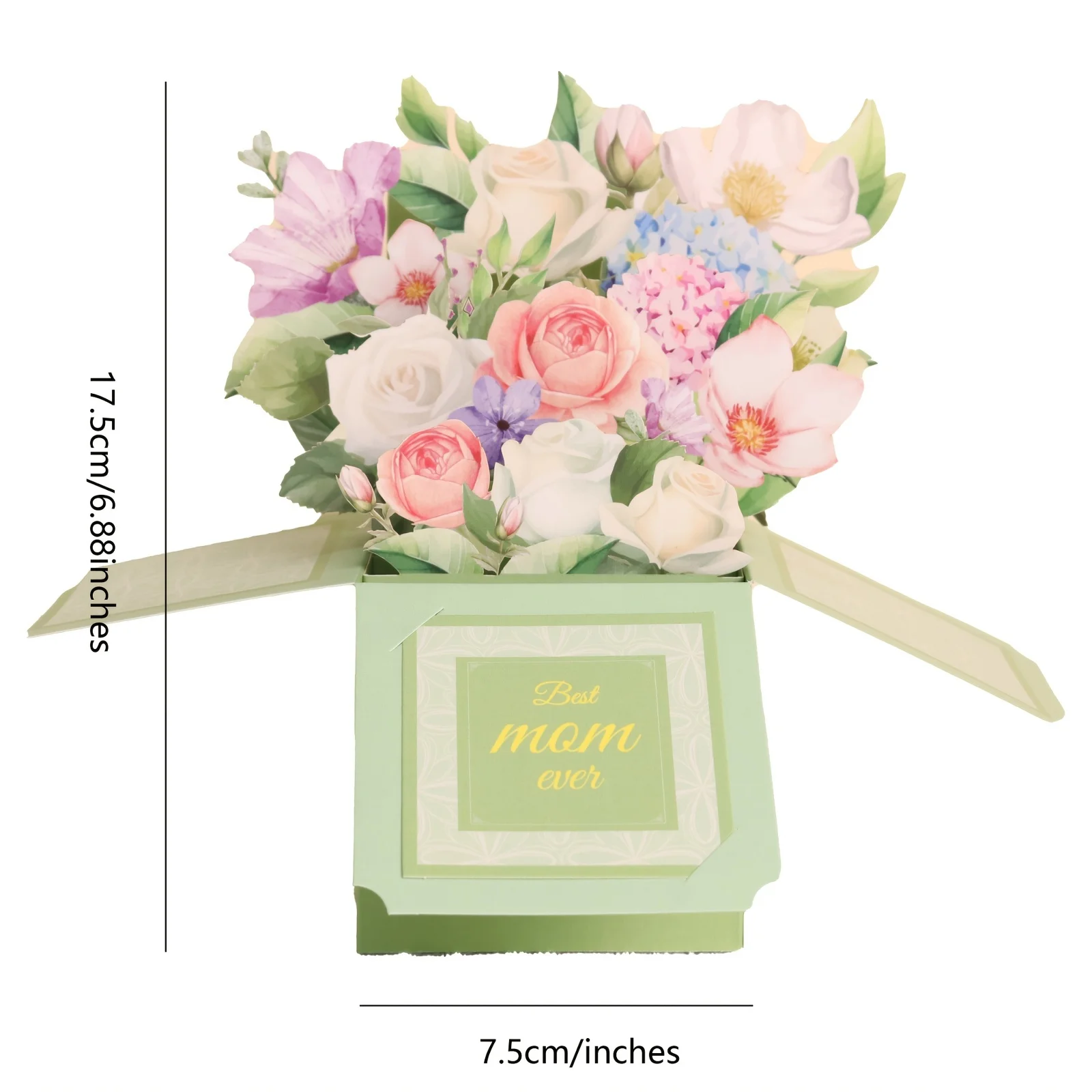1pc 3D Comfort Flower Box for Mom,Floral Greeting Card, 3D Pop-up Box, Soothing Gift, Mom's Care gift with Envelope