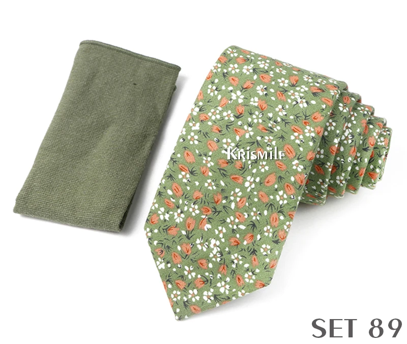 Neuheit Blumen Baumwolle Krawatten für Männer dünn lässig schmale Krawatte Krawatte Tasche quadratischen Anzug Set Hochzeits feier täglich tragen Accessoires – Detail 36