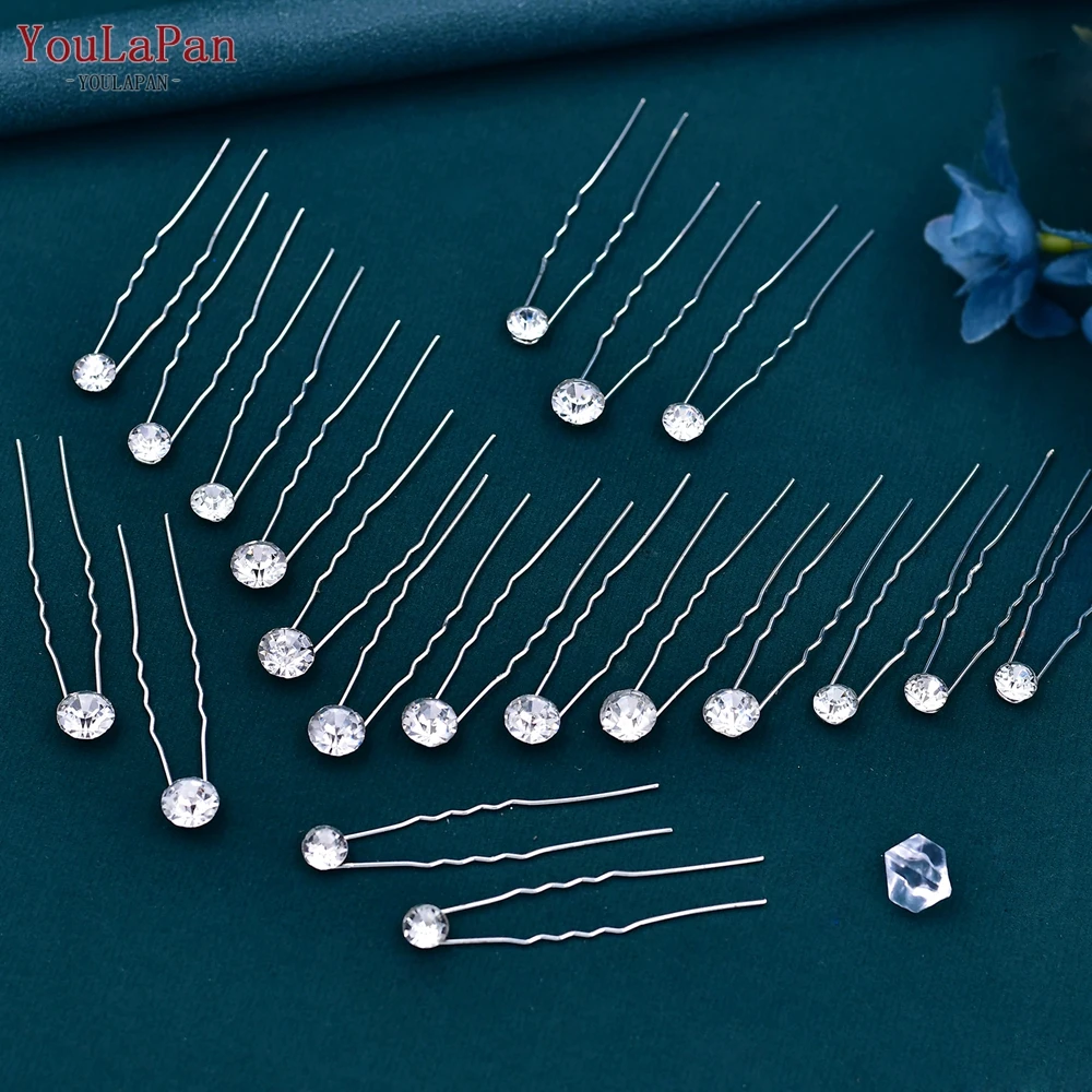YouLaPan Rhinestone Hairpin Bridal Wedding 20 Piece One Set Fashion Woman Crystal Party Hair Accessories Girlfriend Gift HP535