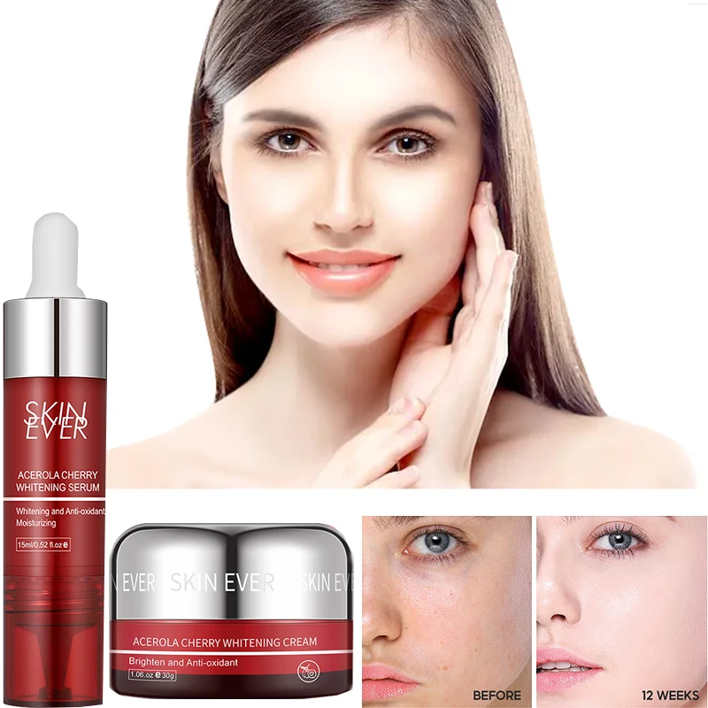 

Nicotinamide acerola cherry Cream+Essence Set Moisturizing Hydrating Whitening Anti-oxidation and Reducing Spots Free shippping
