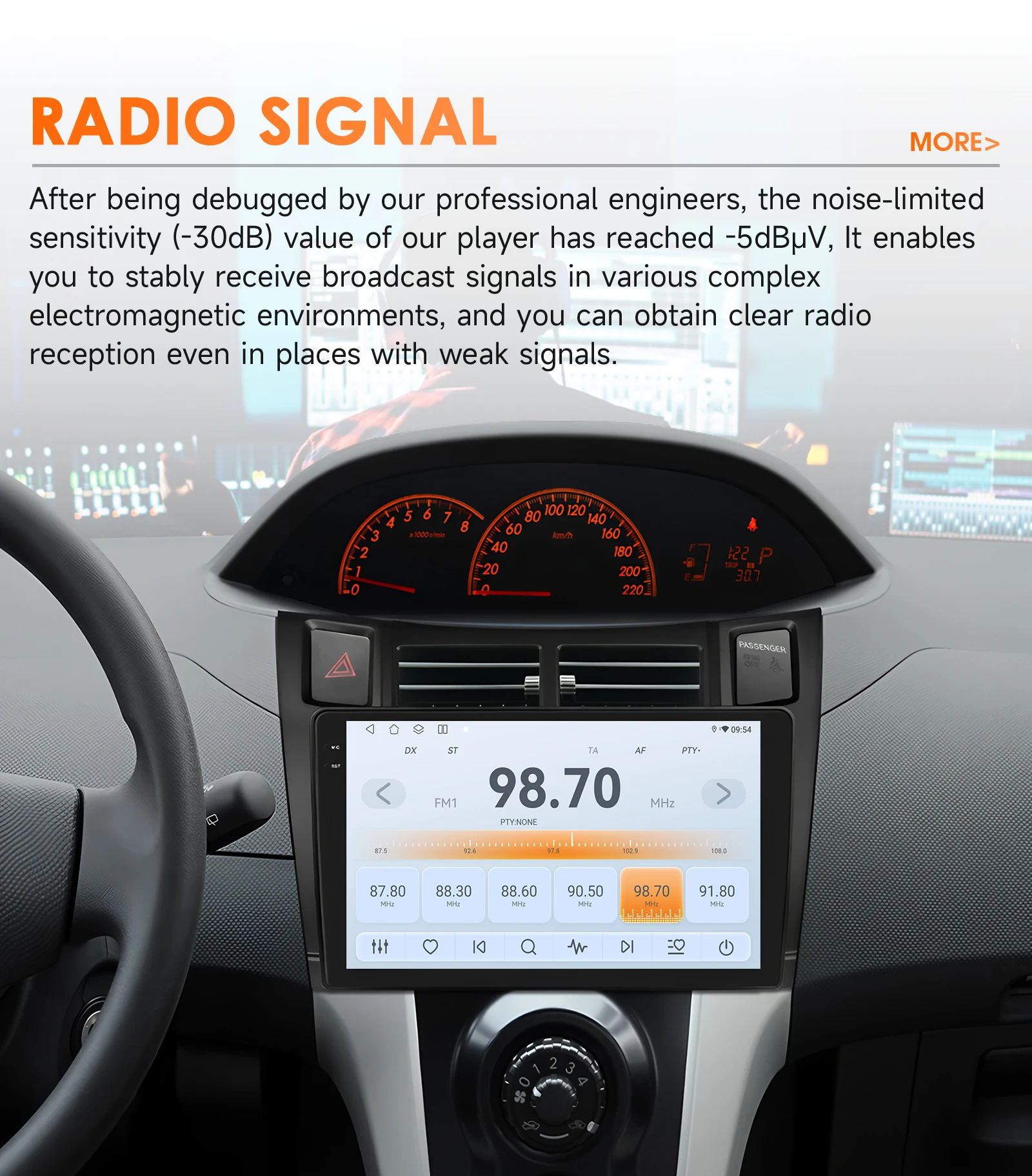 Autoradio-Multimedia-Video-Player für Toyota Yaris 2005–2012 Android 14 Intelligente Systeme Carplay 4G BT DSP von Snapdragon 6115 – Detail 19