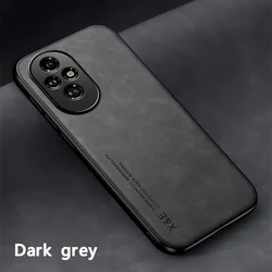 Shockproof Phone Case with Built-in Magnetic Holder - Enhanced Protective Cover for Honor 90 (Dark Grey)