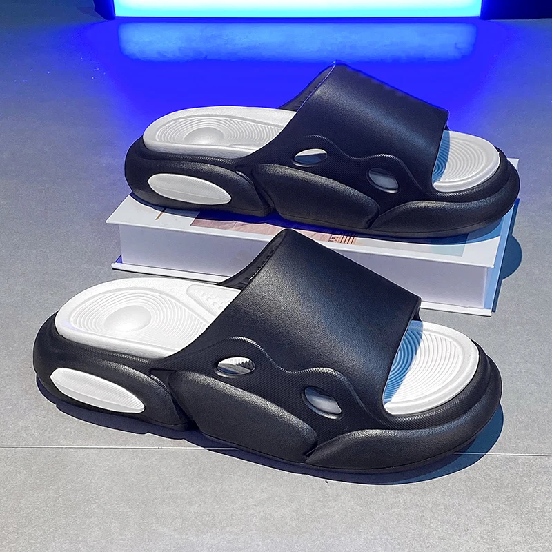 Summer men and women couple outdoor leisure slippers home indoor soft non-slip sandals outdoor thick bottom sports slippers