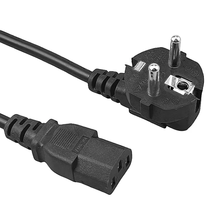 EU/US Plug1.5m 5FT 3 Pin 18 AWG 60C 250 V Universele Netsnoer Kabel Voor NEMA 5-15 P Naar IEC320C13 Zwart PWC75A150 EU/US