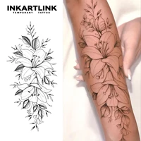 flowers Temporary Tattoo,Lasts To 15 Days New Technology Magic Waterproof Semi Permanent Sticker. 1