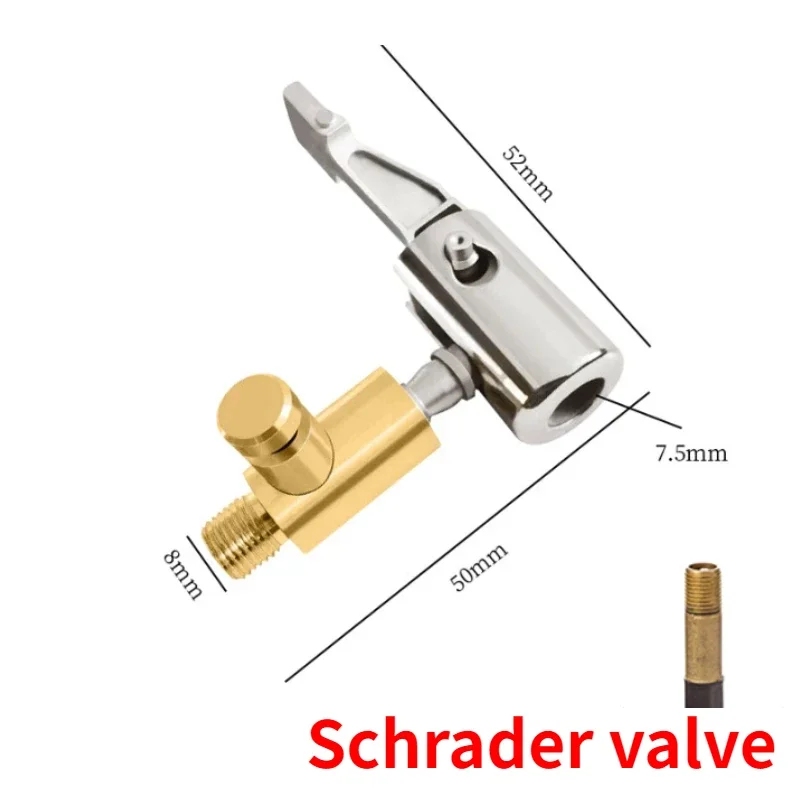 Dual Head Bicycle Pump Nozzle Hose Adapter with Valve Converter