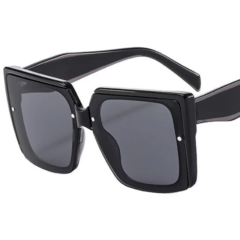 

NEW Sunglasses Unisex Sun Glasse Square Eyewear Anti-UV Spectacles Oversize Frame Eyeglasses Patchwork Goggles Ornamental