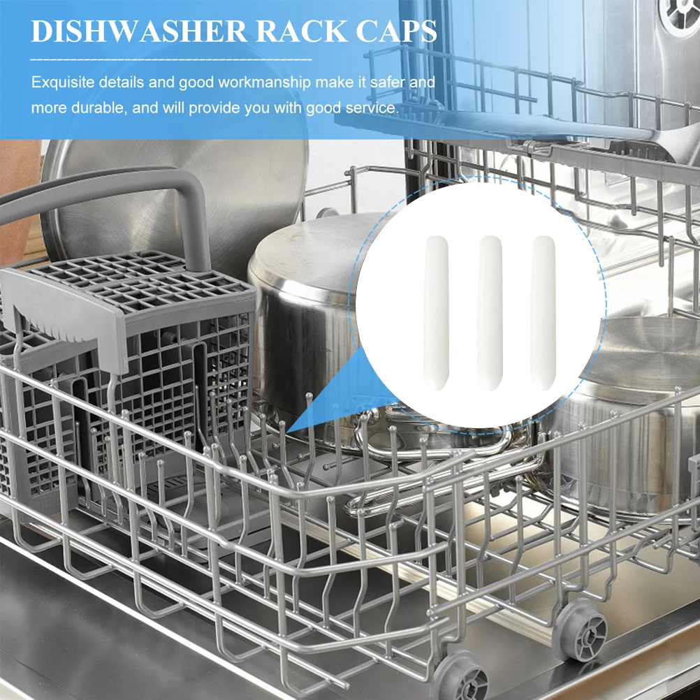 Dishwasher Rack Caps 200 Pcs Dishwasher Protector Wire Thread Cover Rack Repair Coating Tip Replacement Shelf Caps Plug Kit Rubber Foldable