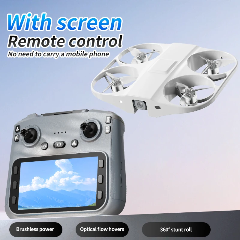 Drone Selfie Poche avec Caméra HD, WiFi, GPS, Retour Auto - Blanc
