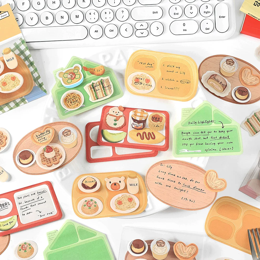 Mr. Paper 60 Sheets/Pack Sticky Note Lunch Themed DIY Notebook Decoration Suitable for Office and School Writing Notes - 4