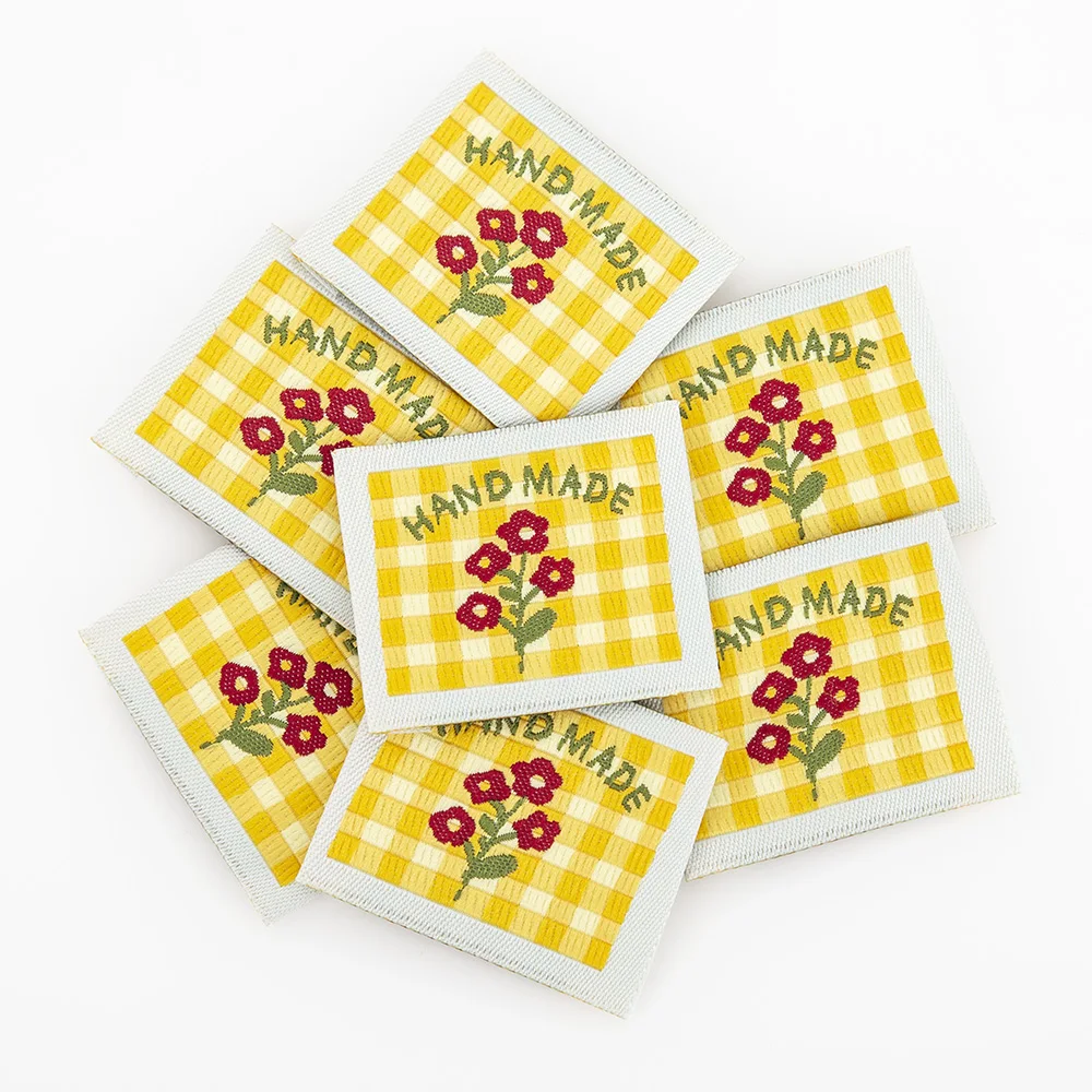 50 قطعة من ملصقات القماش المصنوعة يدويًا لملصقات الملحقات DIY بها بنفسك الخياطة الحرف العلامات أكياس اكسسوارات الديكور