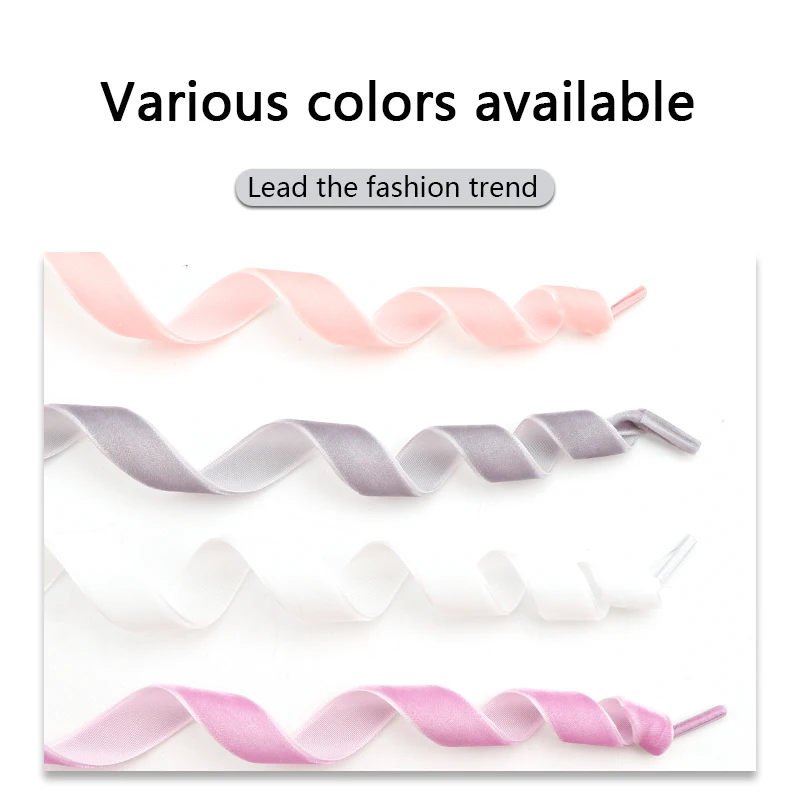Snow Yarn Satin Silk Ribbon Shoelaces Fashion Velvet Flat Shoe Laces Children Adult Shoes Accessories Length 100/120/140/160CM