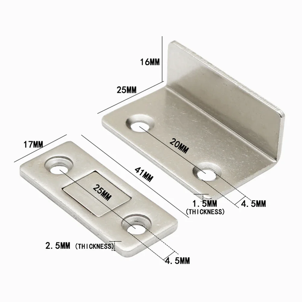 Strong Magnetic Cabinet Catches Punch Free Door Stopper Magnetic L-shaped Hidden Door Closer Home Improvement Furniture Hardware magnetic cabinet catches door closer magnetic cabinet latches door catches cabinet door latch cabinet door stop door stops