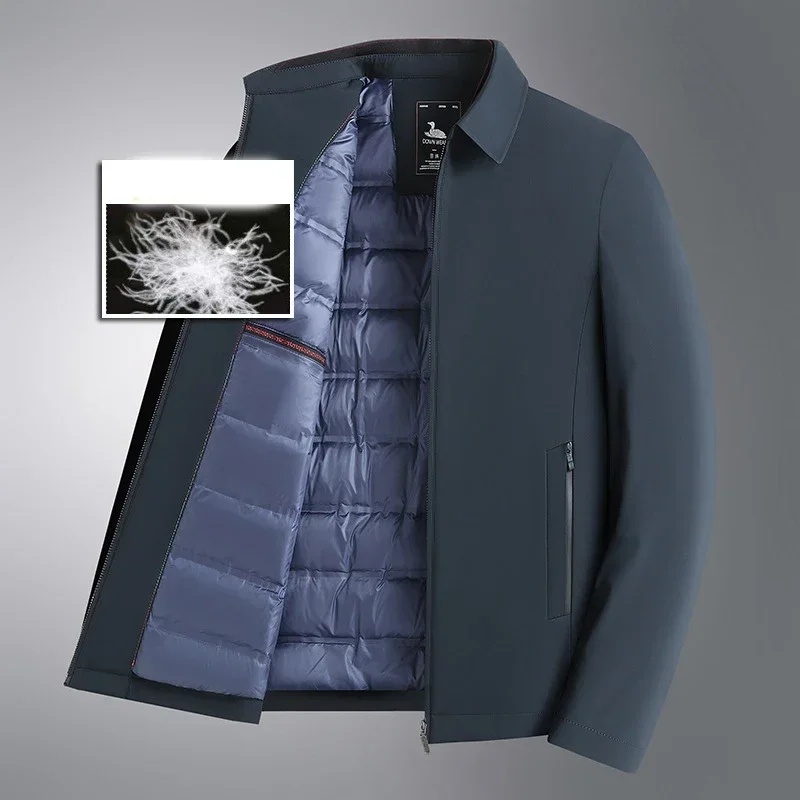 

Мужской пуховик, зимняя новая деловая Повседневная куртка со съемной подкладкой для мужчин среднего возраста