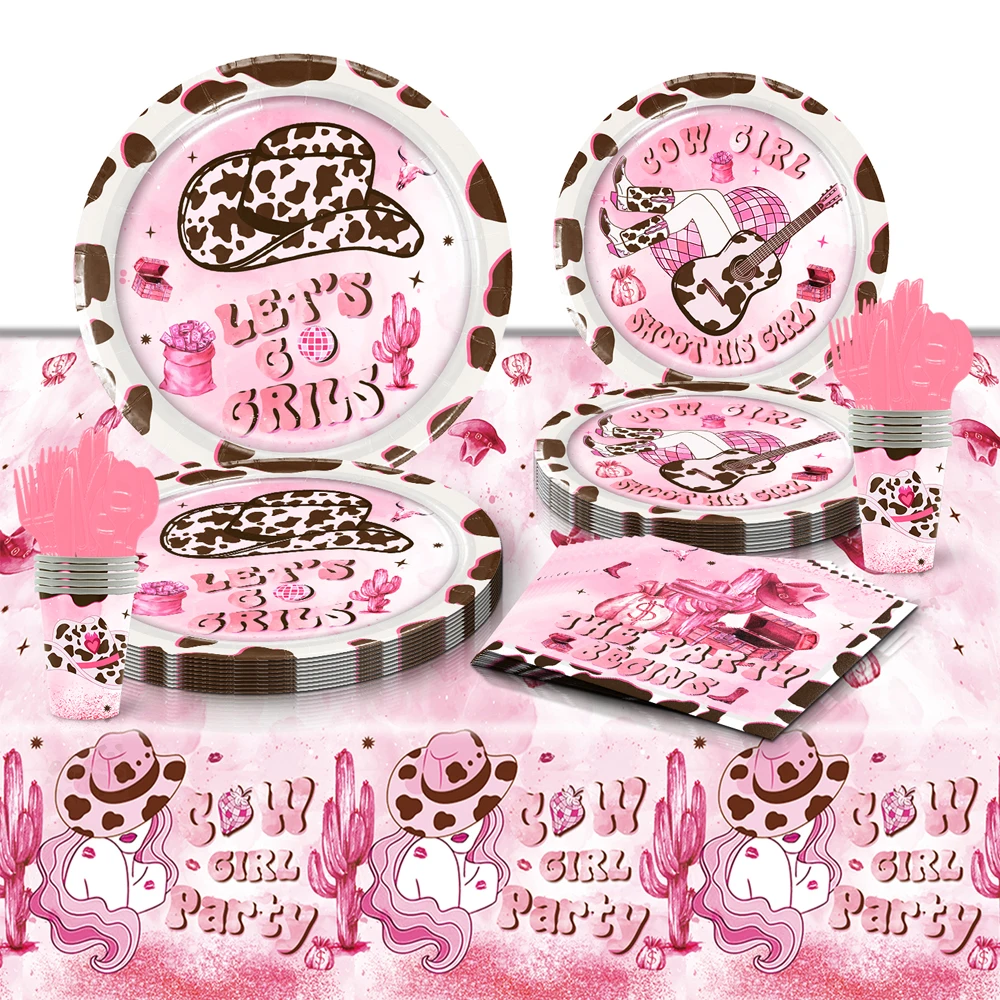

Pink denim themed birthday party decoration for boys and girls, disposable tableware background, baby shower, children's gift