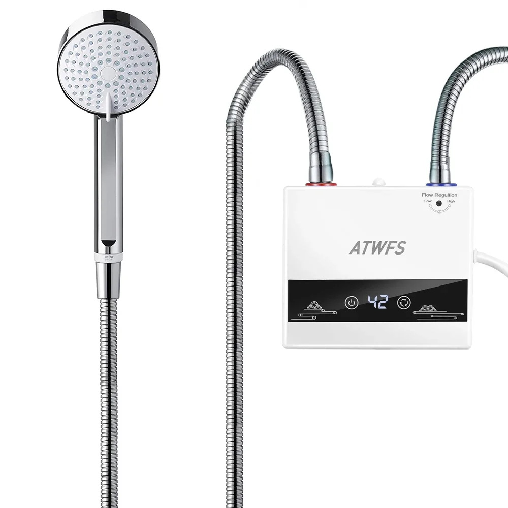 ATWFS Instant Water Heater 220V 4600W Portable Electric Heaters for Bathroom Hot Water Shower and Home Kitchen Heating 1