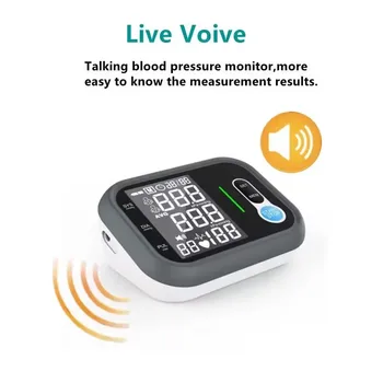 Home voice automatic arm sphygmomanometer LED large screen display time and date electronic blood pressure meter 6