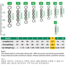  DNDYUJU 10/20pcs Fishing Bearing Rolling Swivels FishHook Connector High Speed Triple Lightweight Brass Seawater Fishing Tackle 