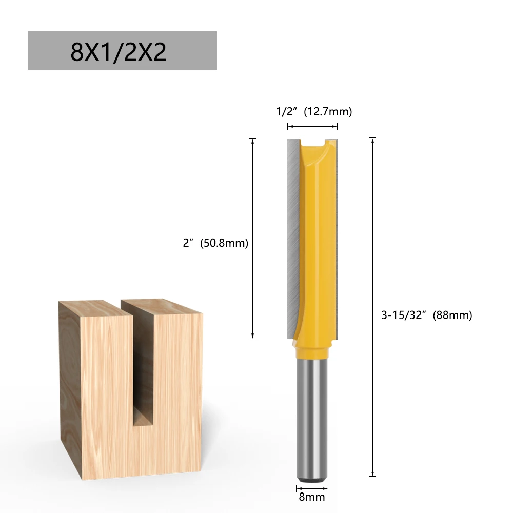 LAVIE 1pc 8mm Schaft Gerade Router Bit 1/2 Zoll Fräsen Schneiden Durchmesser Rand Holzbearbeitung Trimmen Cutter Messer – Detail 2