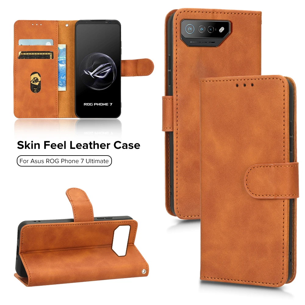 Per Asus Rog Phone 7 Ultimate 6 Custodia In Pelle Flip Magnetic Book Stand Capas 7 Ultimate Phone7 Phone6 Cover Card Slot Rope Funda