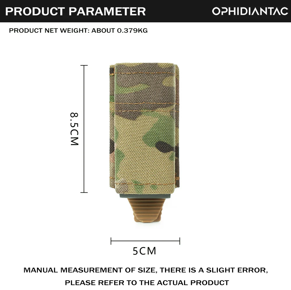 OPHIDIANTAC 9 mm Einzelmagazintasche MOLLE kompatibel mit elastischer Retention zum Schießen, Jagen, Airsoft – Detail 2