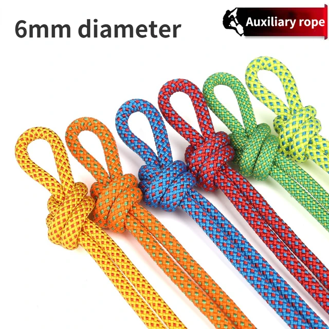 Outdoor Paracord Rock Climbing Rope Accessories Cord 6mm Diameter High Strength Camping Hiking Rope Survival Tools 2