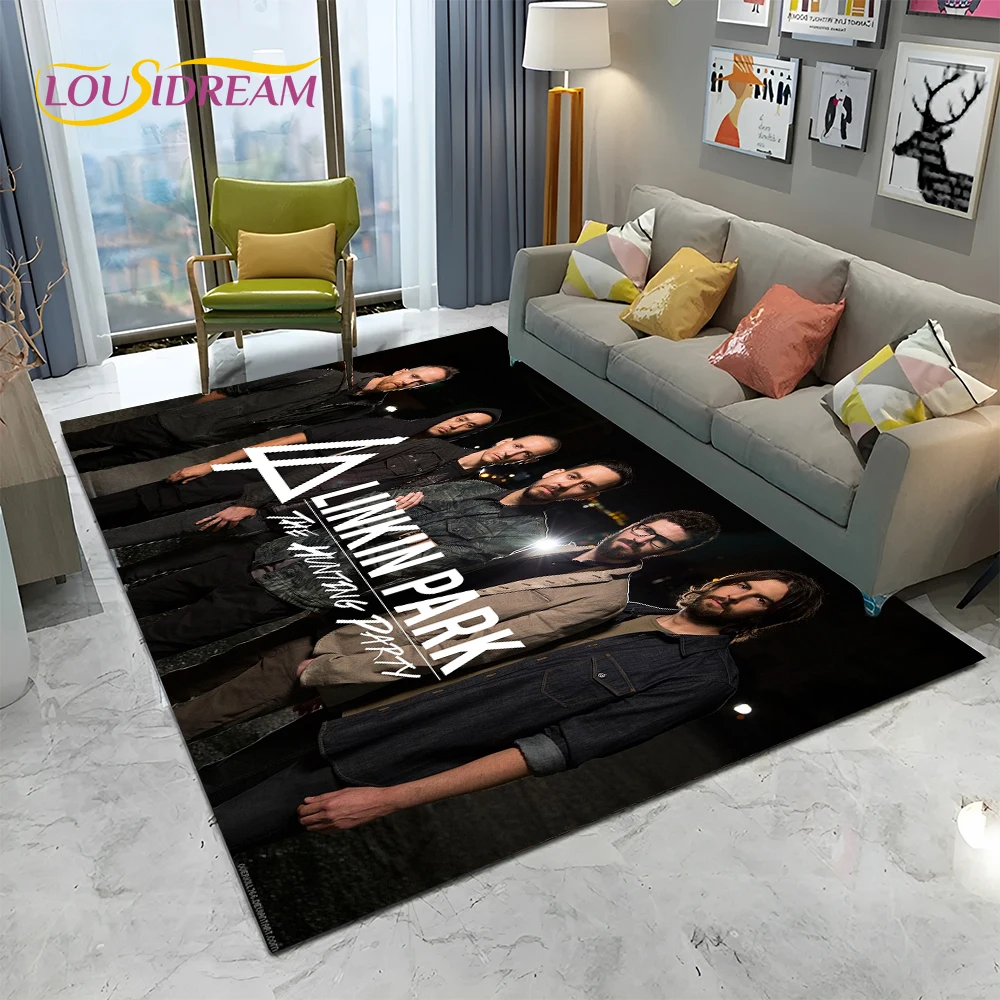 Фото 3D Ретро Рок-Группа L-Linkin искусственный ковер для дома, гостиной, спальни, дивана, Декор, детский коврик, нескользящий напольный коврик №1